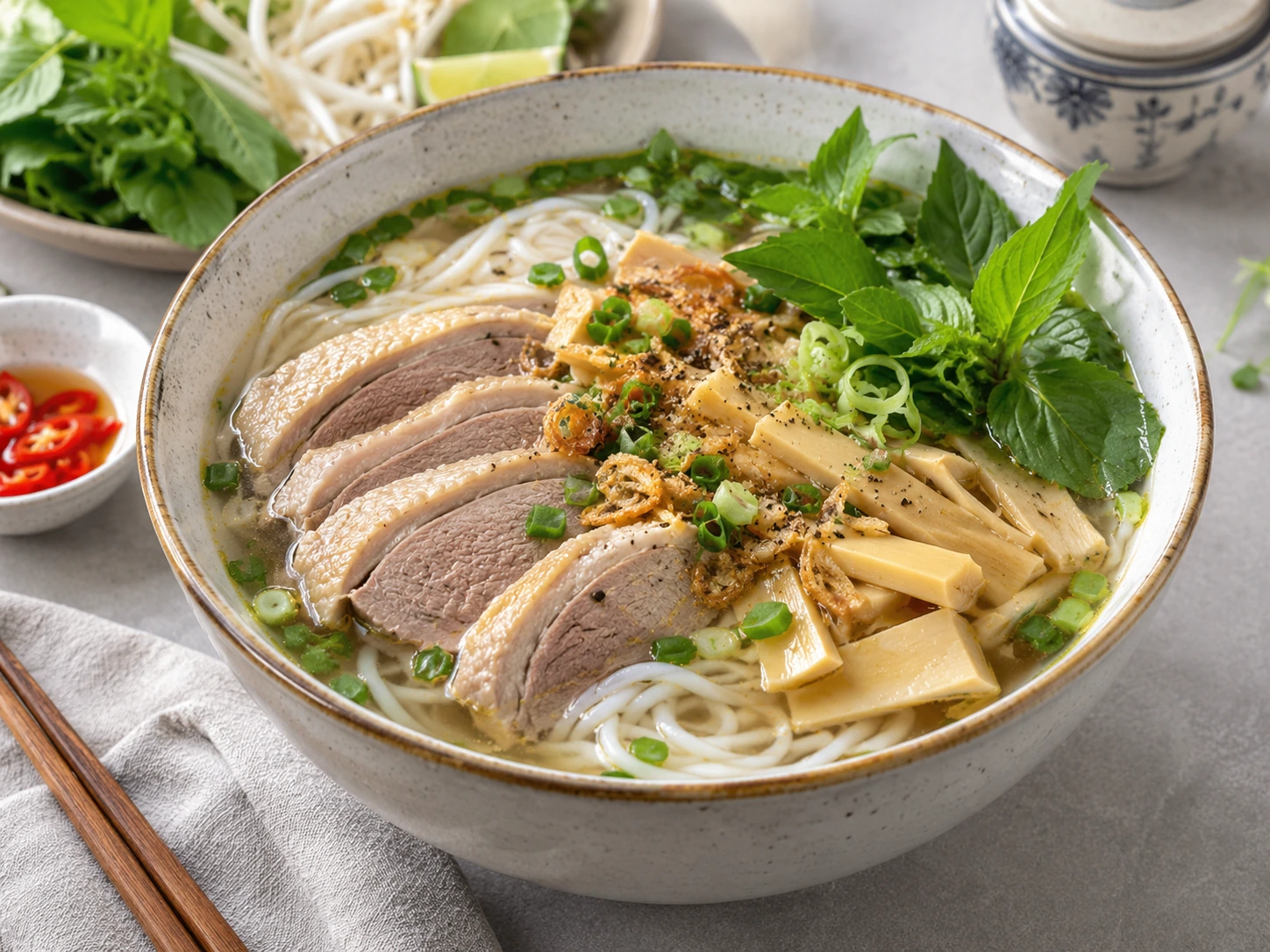 Bún Măng Vịt – vietnamesische Enten-Nudelsuppe mit Bambus und Reisnudeln